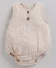 Cot & Candy Muslin Woven Sleeveless Solid Onesie - Pink