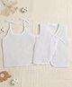 Little Angels Muslin Woven Pack Of 2 Sleeveless Solid Jhabla & Vest - White