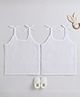 Little Angels Muslin Woven Pack Of 2 Sleeveless Solid Vests - White
