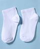 Mustang Cotton Knit Ankle Length  Solid Colour School Socks - White