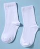 Mustang Cotton Knit Full Length  Solid Colour School Socks - White