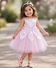 The Magic Wand Woven Sleeveless Petals Designed Dress - Pink