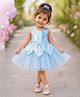 The Magic Wand Woven Sleeveless Petals Designed Dress - Blue