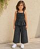 The Magic Wand Cotton Woven Sleeveless Smocked Detailed Abstract Printed Top & Pants Set - Black