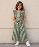 The Magic Wand Cotton Woven Sleeveless Striped Coordinating Top & Pants Set - Sea Green