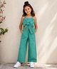 The Magic Wand Cotton Woven Sleeveless Bow Designed Top & Pants Set - Turquoise