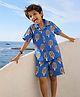 Somersault Cotton Woven Half Sleeves Ice Candy Printed Coordinating Shirt & Shorts Set - Blue