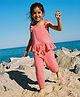 Somersault Cotton Woven  Sleeveless Frill Detailed Top & Pant Set - Pink