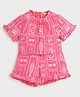 Somersault Cotton Woven Half Sleeves Tropical Theme Printed Coordinating Top & Shorts Set - Pink
