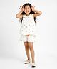 Somersault Cotton Woven Sleeveless Floral Embroidered  Coordinating Top & Shorts Set - White