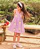 Somersault Cotton Woven Sleeveless Pineapple embroidered Dress - Purple