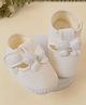 KIDSUN Butterfly Applique Detailed Velcro Closure Booties - White