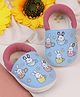 KIDSUN Bunny Printed Slip On Booties -Sky Blue