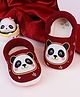 KIDSUN Panda Printed Slip On Booties - Maroon