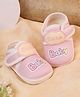 KIDSUN Cute Text Applique  Detailed Velcro Closure Booties - Pink