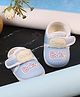 KIDSUN Cute Text Applique  Detailed Velcro Closure Booties - Skyblue