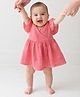 Somersault Cotton Woven Cap Sleeves Textured Dress - Peach