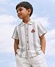 Somersault Cotton Woven Half Sleeves Striped Shirt - White