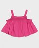 Somersault Cotton Woven Sleeveless Solid Crop Top - Pink