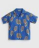 Somersault Cotton Woven Half Sleeves Popsicle Printed Shirt - Blue