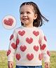 Babyoye Cotton Knit Pullover with Heart Design - White