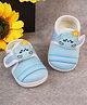 KIDSUN Sun Face Applique Detailed Velcro Booties - Skyblue