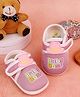 KIDSUN Baby Boss Text Printed Velcro Closure Booties - Pink