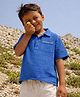 Somersault Cotton Woven Half Sleeves Solid Shirt - Blue