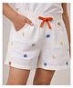 Somersault Cotton Woven Floral Embroidered Shorts - White