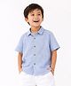Somersault Cotton Woven Half Sleeves Striped Shirt - Blue