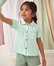 Somersault Cotton Woven Half Sleeves Striped Shirt - Green