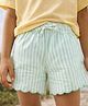Somersault Cotton Woven Striped Shorts - Green