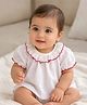 Somersault Cotton Woven Half Puffed Sleeves Trim Detailed Top - White