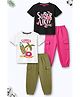 Trampoline Cotton Blend Knit Pack Of 2 Half Sleeves Super Like Text & Beach Theme Printed Tees & Joggers Sets - Multi Colour