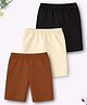 Trampoline Cotton Lycra Pack Of 3 Solid Cycling Shorts - Brown Cream & Black