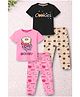 Trampoline Cotton Blend Knit Pack Of 2 Half Sleeves Cookies & Donut Printed Tees & Pajamas Night Suits - Multi Colour