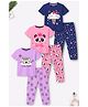 Trampoline Cotton Blend Knit Pack Of 3 Half Sleeves Panda & Koala Printed Tees & Pajamas Night Suits - Multi Colour