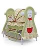 Babyhug Monkey Print Cradle with Mosquito Net and Swing Lock function - Green| Storage Basket| Wheels with Lock| Easy Assembly