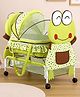 Babyhug Froggy Print Cradle with Mosquito Net and Swing Lock function - Green| Storage Basket| Wheels with Lock| Easy Assembly