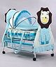 Babyhug Lion Print 2 in 1 Cradle cum bassinet with Mosquito Net and Swing Lock function - Blue