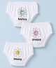 Doodle Poodle 100% Cotton  Single Jersey Knit Floral Printed Panties Pack of 3 -  White
