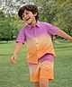 Somersault Cotton Woven Sleeveless Ombre Coordinating  Shirt & Shorts Set - Multi Colour