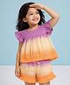 Somersault Cotton Woven Frill Sleeves Ombre Coordinating Top & Shorts Set - Multi Colour