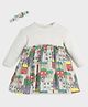 Somersault Cotton Knit Full Sleeves Houses Printed Dress - Multi Colour