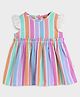 Somersault Cotton Woven Cap Sleeves Striped Dress - Multi Colour
