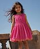 Somersault Cotton Woven Sleeveless Mango Motif Embroidered Dress - Pink