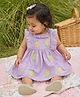 Somersault Cotton Woven Sleeveless Frill Detailed & Pineapple Embroidered Dress - Purple