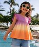 Somersault Cotton Woven Half Sleeves Tie Dye Top - Multi Colour