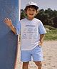 Somersault Cotton Knit Half Sleeves Summer Days Text Printed Tee & Shorts Set - Multi Colour