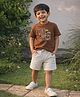 Somersault Cotton Knit Half Sleeves Tropical Theme Printed Tee & Shorts Set - Multi Colour